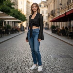 Bear Dance Blue Straight Leg Jeans